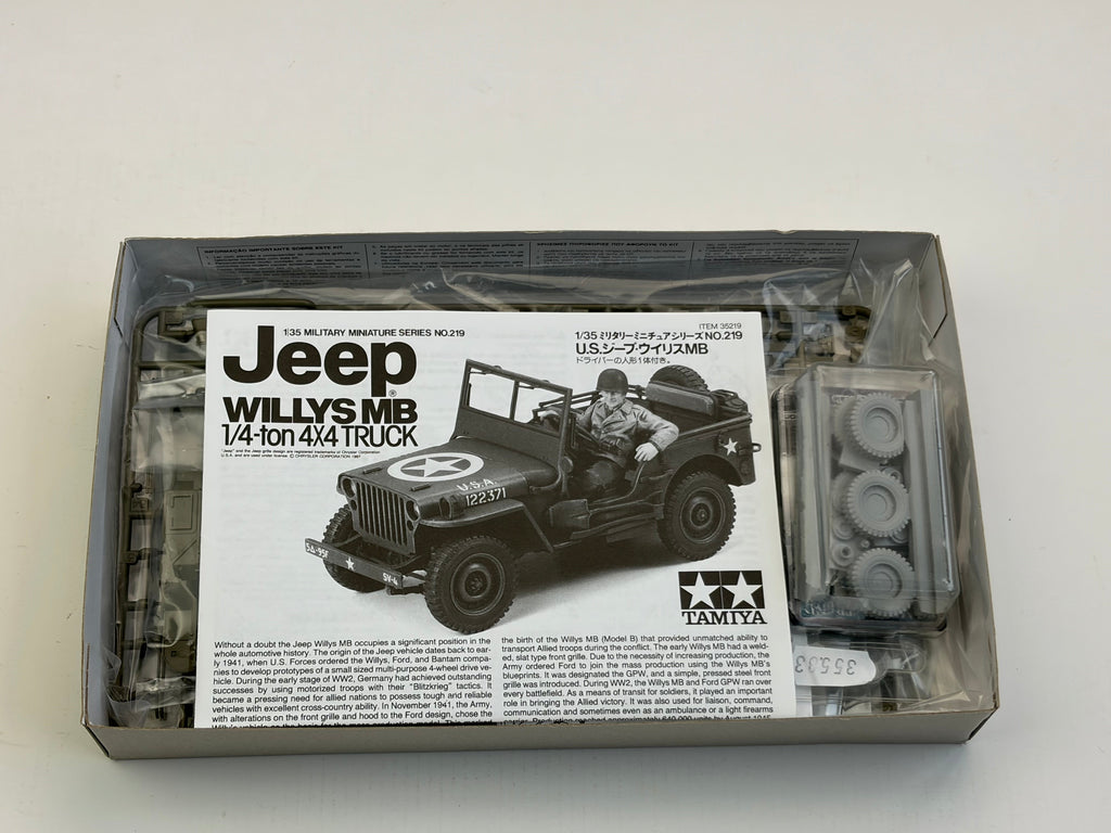 Tamiya 35219 | Jeep Willys MB 1/4-ton 4x4 Truck + FC Model Trend 35583 + Hauler HLU35036 | 1:35