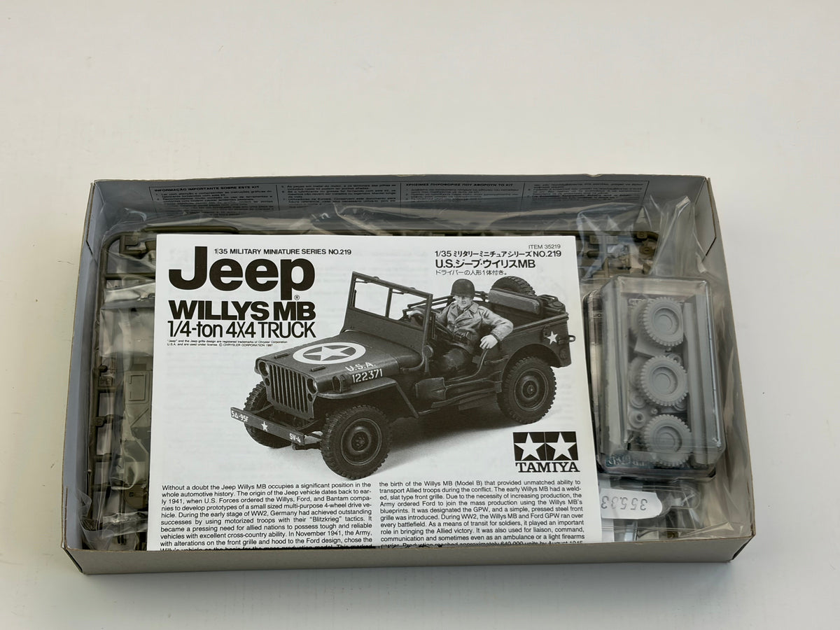 Tamiya 35219 | Jeep Willys MB 1/4-ton 4x4 Truck + FC Model Trend 35583 + Hauler HLU35036 | 1:35