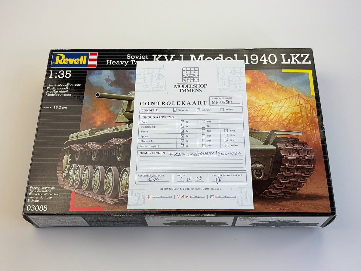 Revell 03085 | KV-1 Model 1940 LKZ + Voyager PE Detail Set | 1:35