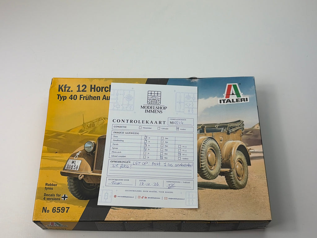 Italeri 6597 | Kfz. 12 Horch 901 Typ 40 Frühe Ausführung | 1:35